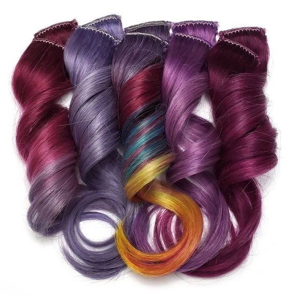 Remy Human Hair Extensions Red Colored Rainbow Color Melt Short Hairstyles main image 2